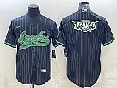 Men's Philadelphia Eagles Black Team Big Logo With Patch Cool Base Stitched Baseball Jersey,baseball caps,new era cap wholesale,wholesale hats